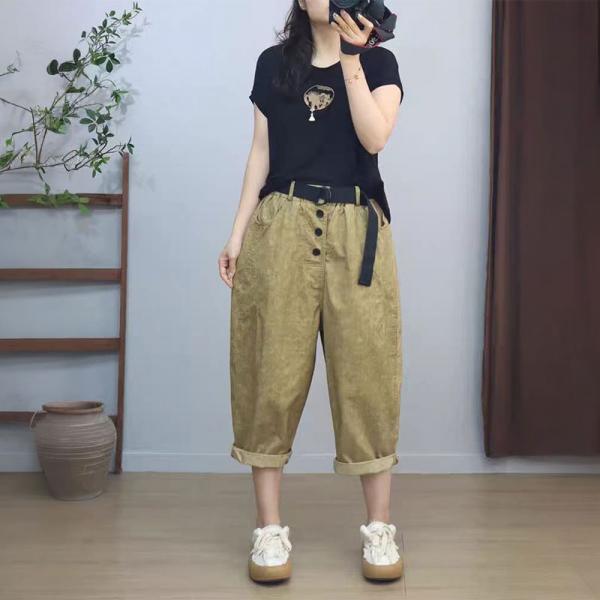 Color Fading Harem Cropped Pants for Women