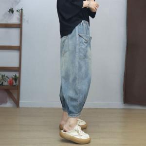 Relax-Fit Pocket Decoration Light Wash Jeans