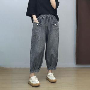 Relax-Fit Pocket Decoration Light Wash Jeans