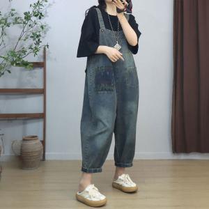 Printed Pocket Loose Gardening Overalls