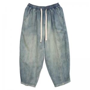 Summer Style Baggy Stone Wash Cropped Jeans