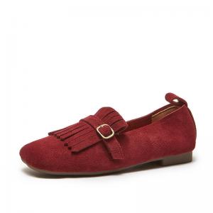 Business Chic Buckle Tassel Suede Flat Loafers