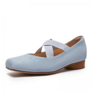 Front Cross Sheep Skin Low Heels Ballet Shoes