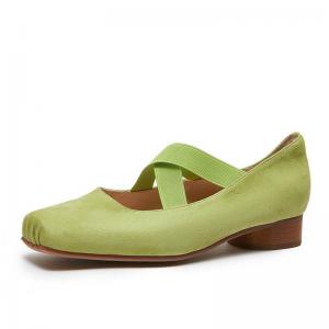 Front Cross Sheep Skin Low Heels Ballet Shoes