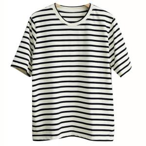 Comfy Casual Black Striped Lazy Day T-shirt