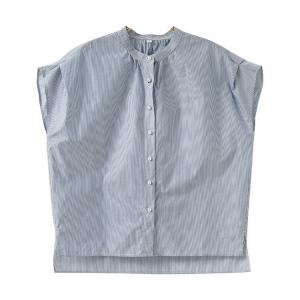 Pearl Buttons Cotton Pinstriped Ladies Shirt