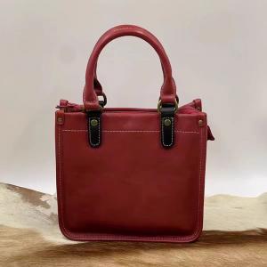 Vegetable-Tanned Leather Elegant Square Handbag
