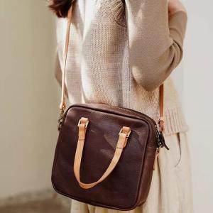 Cowhide Leather Vintage Shoulder Message Bag