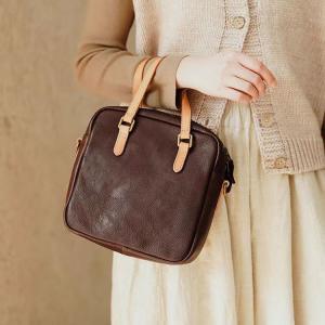 Cowhide Leather Vintage Shoulder Message Bag