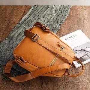 Preppy Style Cowhide Leather Versatile Backpack