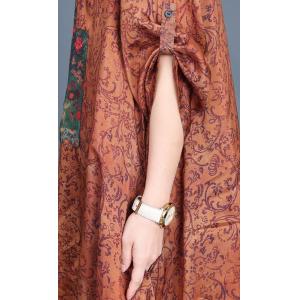 Ethnic Totem Patchwork Printed Maxi Flounced Dress