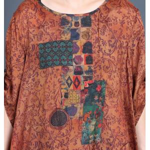 Ethnic Totem Patchwork Printed Maxi Flounced Dress