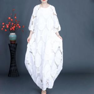 Hollow Out French Chic Maxi Prom Dress