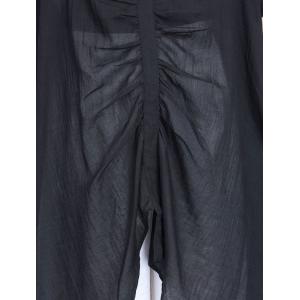 Asymmetrical Pleated Cotton Linen Sheer Tunic