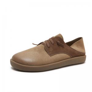 Contrast Color Leather Tied Board Shoes
