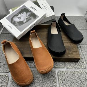 Soft Leather Wide Toe Comfort Work Shoes Flats
