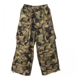Baggy-Fit High Rise Straight Leg Camo Cargo Pants