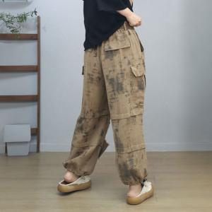 Street Fashion Ripped Khaki Wide Leg Jeans