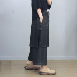 Unique Layer Light Wash Fisherman Wide Leg Jeans
