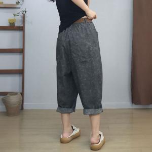 Color Fading Harem Cropped Pants for Women