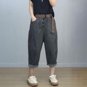 Color Fading Harem Cropped Pants for Women
