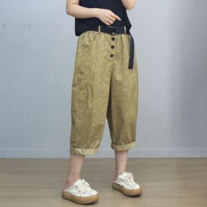 Color Fading Harem Cropped Pants for Women