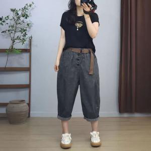 Color Fading Harem Cropped Pants for Women
