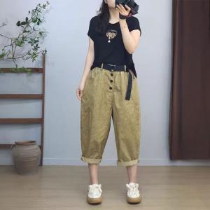 Color Fading Harem Cropped Pants for Women