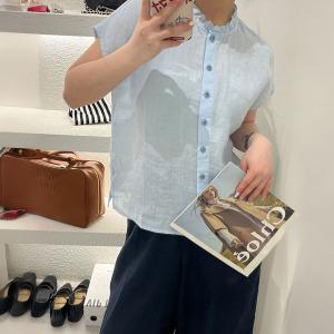 Organic Linen Short Sleeves Summer Blouse