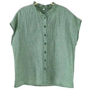 Organic Linen Short Sleeves Summer Blouse