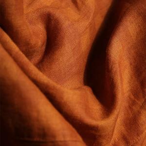 High Rise Orange Gingham Linen Wide Leg Pants