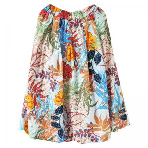Colorful Flowers Tropical Linen Skirt