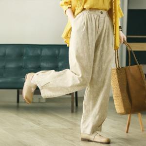 High Waist Loose Cotton Linen Barrel Pants