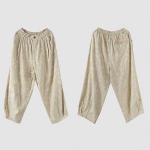 High Waist Loose Cotton Linen Barrel Pants