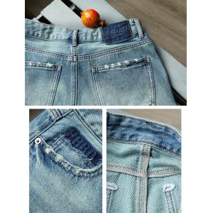 Wide Leg Light Wash Cotton Bermuda Jorts