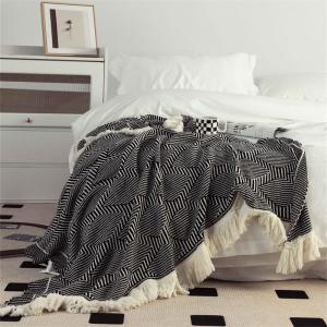 Modern Chic Knit Tassel Bed Blanket