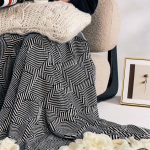 Modern Chic Knit Tassel Bed Blanket