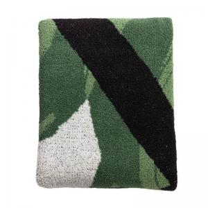 Banana and Chinese Characters Soft Green Blanket