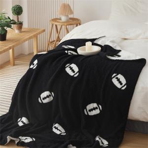Rugby Patterned Cute Soft Sofa Throw