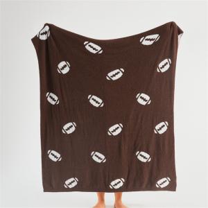 Rugby Patterned Cute Soft Sofa Throw