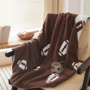 Rugby Patterned Cute Soft Sofa Throw