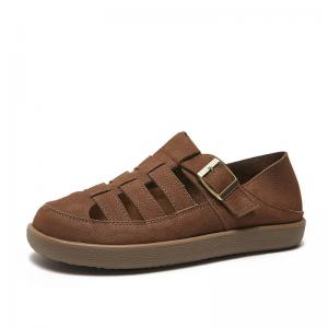 Bucket Leather Gladiator Platform Sandals for Women