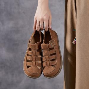 Bucket Leather Gladiator Platform Sandals for Women