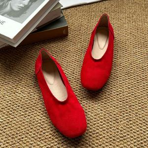 Square Toe Suede Comfortable Work Shoes