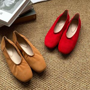 Square Toe Suede Comfortable Work Shoes
