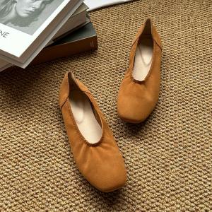 Square Toe Suede Comfortable Work Shoes