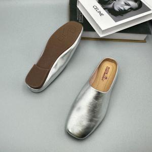 Summer Leather Glittering Casual Slide Mules
