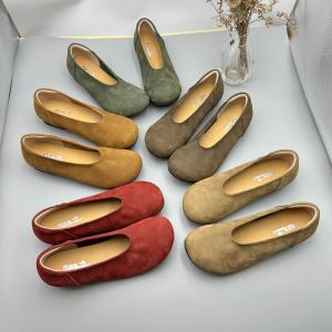 Casual Cozy Leather Slip-On Granny Flats