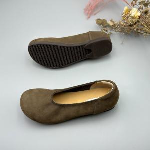 Casual Cozy Leather Slip-On Granny Flats