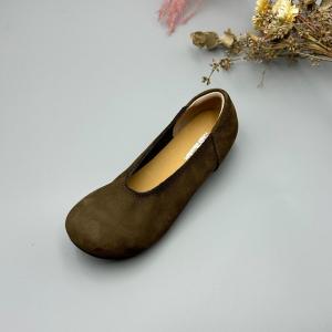 Casual Cozy Leather Slip-On Granny Flats
